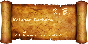 Krieger Barbara névjegykártya